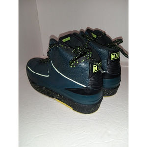 Nike Air Jordan 2 Retro Nightshade OG II - Blue Lime Green - 385475 - Size 10.5